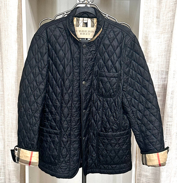 Burberry XL Men’s Quilted Brit Jacket in Black (Pre-Owned)