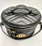 GUCCI  BLACk MARMONT ROUND BACKPACK (PREOWNED)