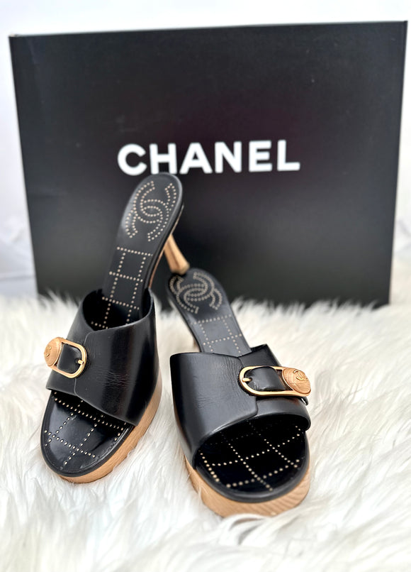 Chanel High Heel Sandals size 6.5 (PREOWNED)
