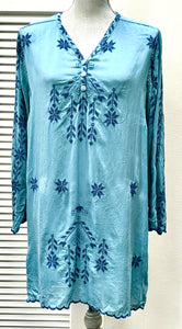 JOHNNY WAS BLUE DRESS (PREOWNED)