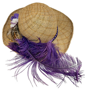 Straw Hay with Feather Purple (PREOWNED)