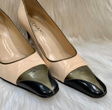 Chanel Leather Beige and Black Shoes / size 38 (PREOWNED)