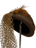 Hatcrafters Brown Feather Hat (PREOWNED)