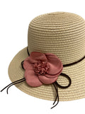 Straw Hat with Pink Flower (PREOWNED)