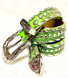 Kippys Swarovski Crystal Green Leather Belt (PREOWNED)